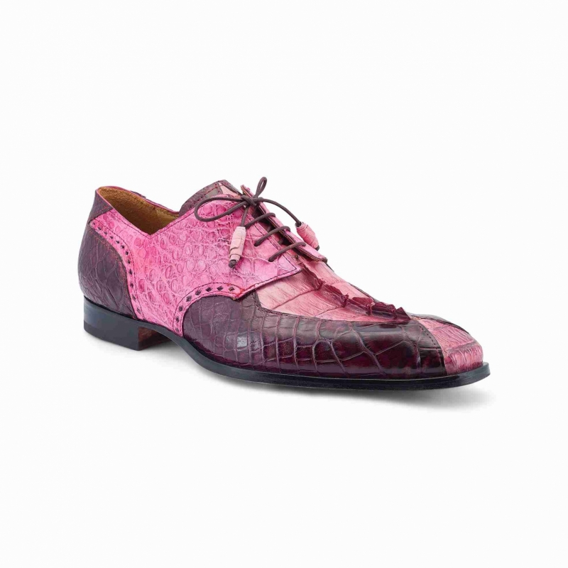ART 3237 ALLIGATOR/ HORNBACK H.P. PINK/BURGUNDY/FUCSIA