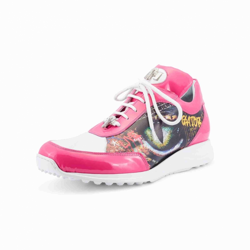 ART 8741/2 PATENT/ BABY CROC/ CALF FUCSIA-WHITE