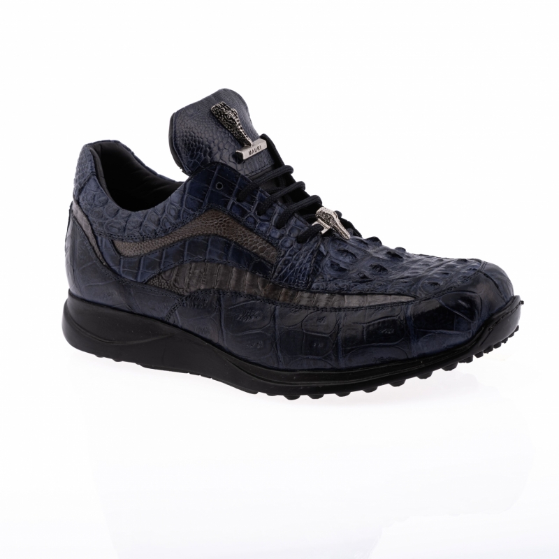 ART. 8453 HORNBACK & OSTRICH LEG & BABY CROC W. BLUE & lT. GREY