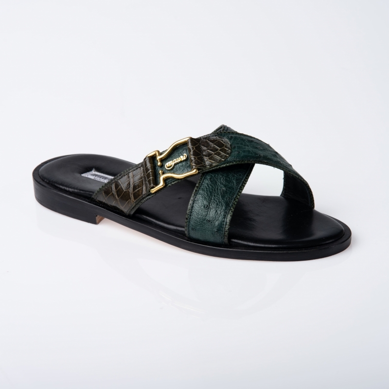 ART. 5063/4 KARUNG & OSTRICH & ALLIGATOR GREEN